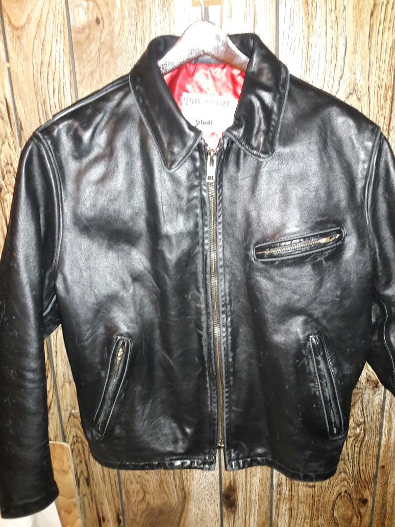 Schott Horsehide leather motorcycle jacket large