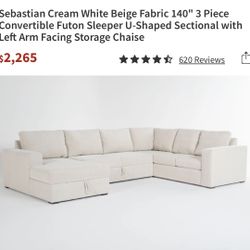 Living Spaces Sectional Sleeper Couch