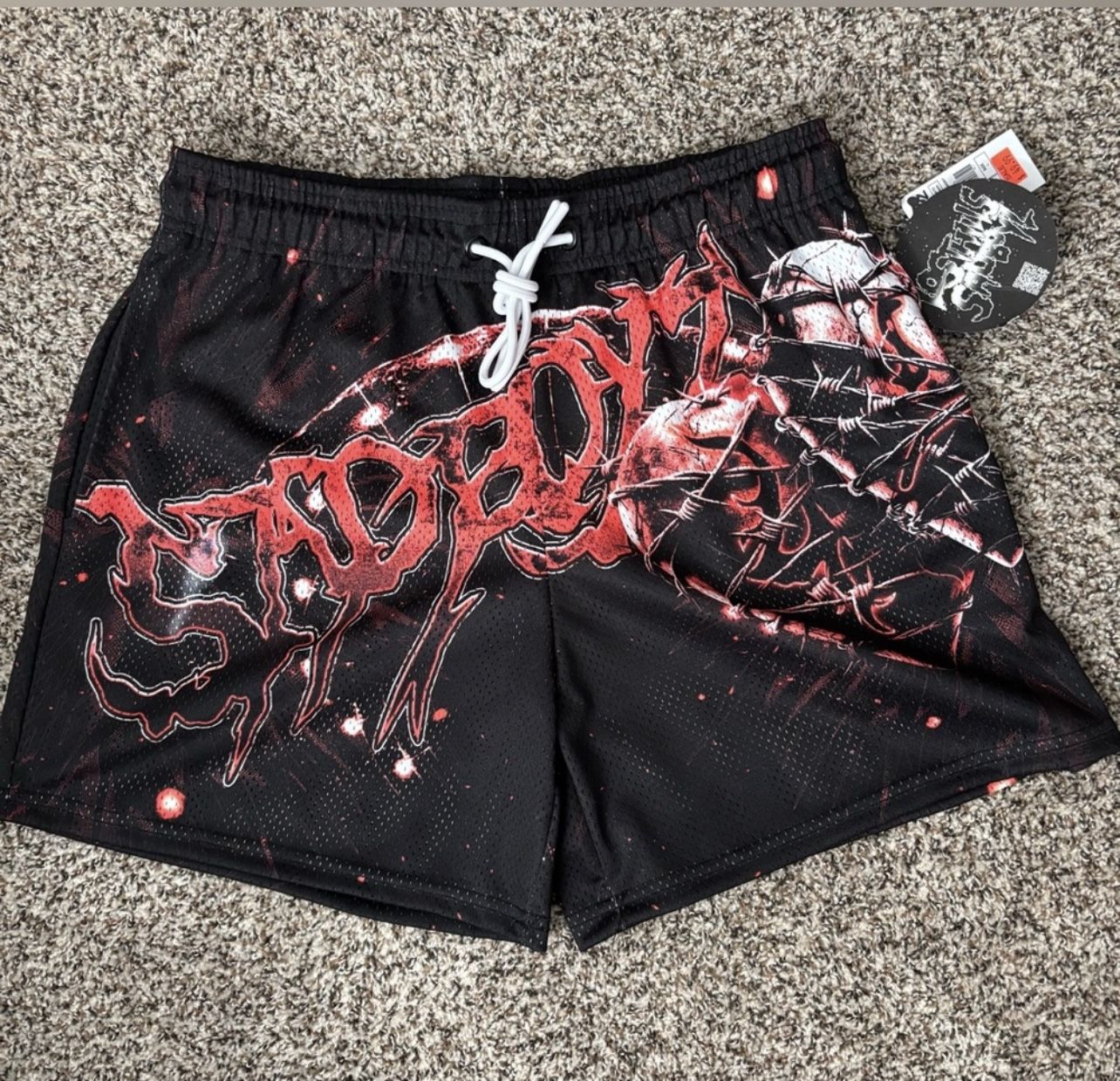 Sad Boyz x Lost Hills Barb Wired Heart Shorts
