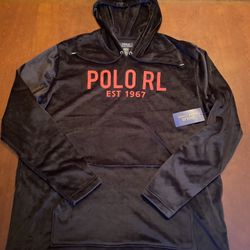 Brand New Polo Ralph Lauren Sleepwear Velour Pull Over Hoodie Mens Size XL