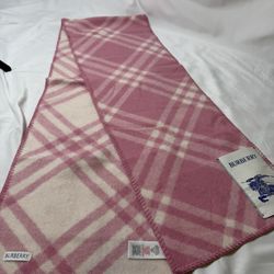 Pink Burberry Check Scarf