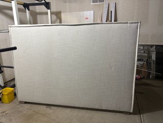 Upholstered Headboard in Light Gray Fabric