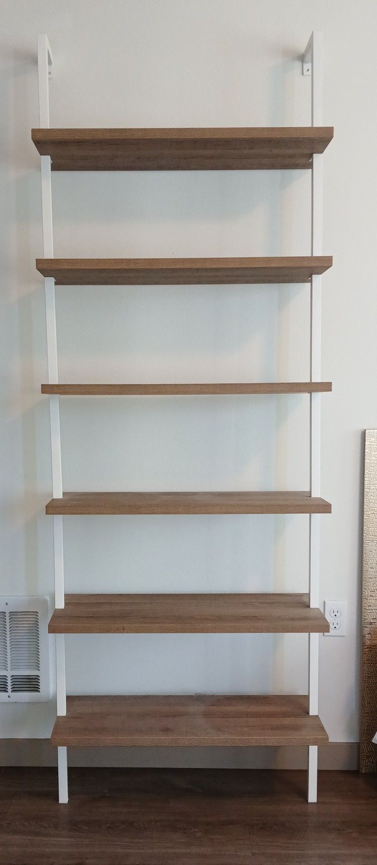 7ft White Bookcase