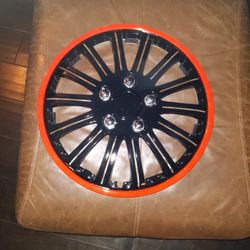 Black Red Wheel Cover 15"