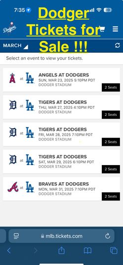 Dodger Tickets For Sale!!!! 