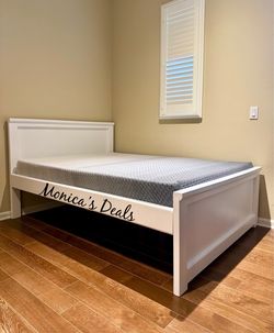 Full Solid Wood Bed With Memory Foam Mattress $480