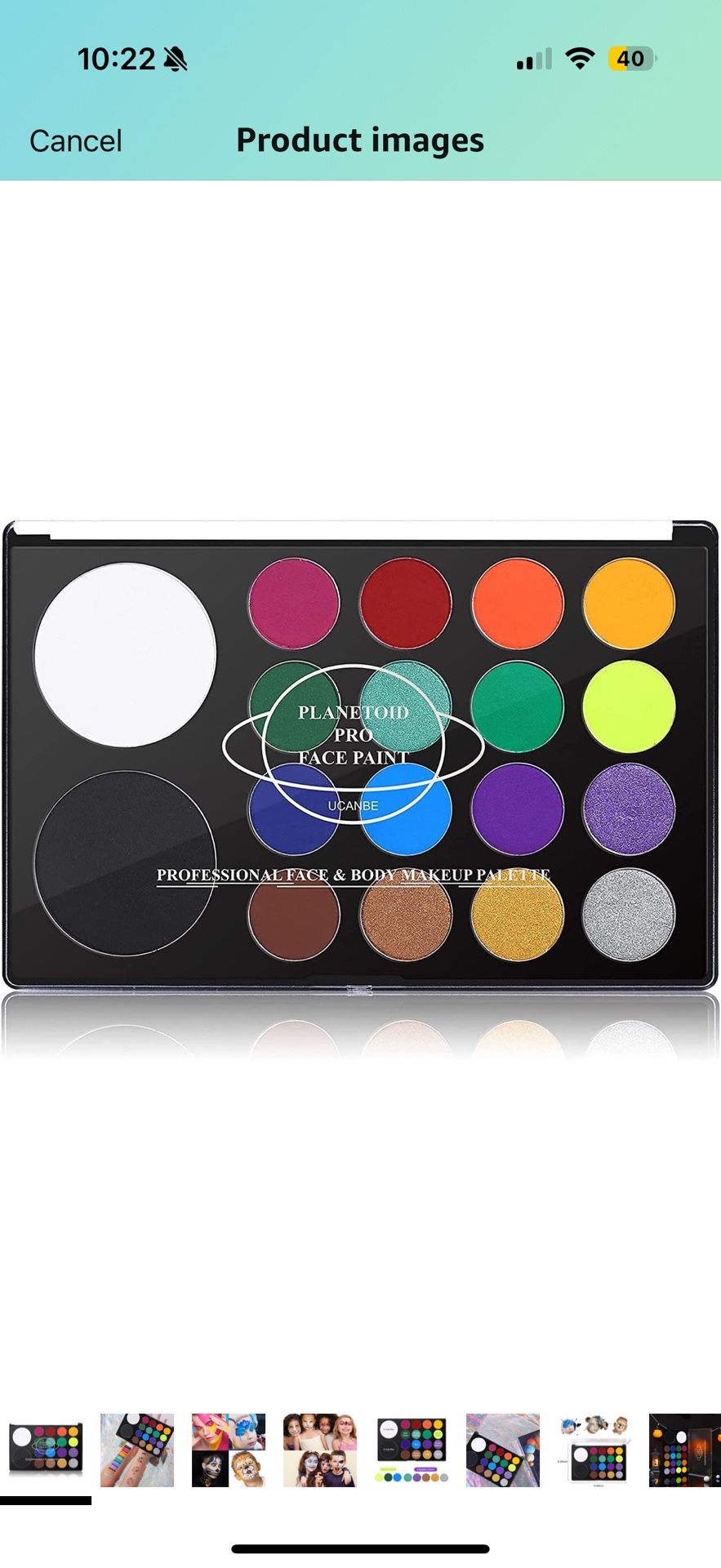 Face & Body Paint SFX Makeup Palette - 18 Colors, Water-Activated, Non-Toxic