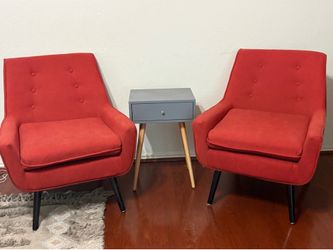 (2) Chairs and side table