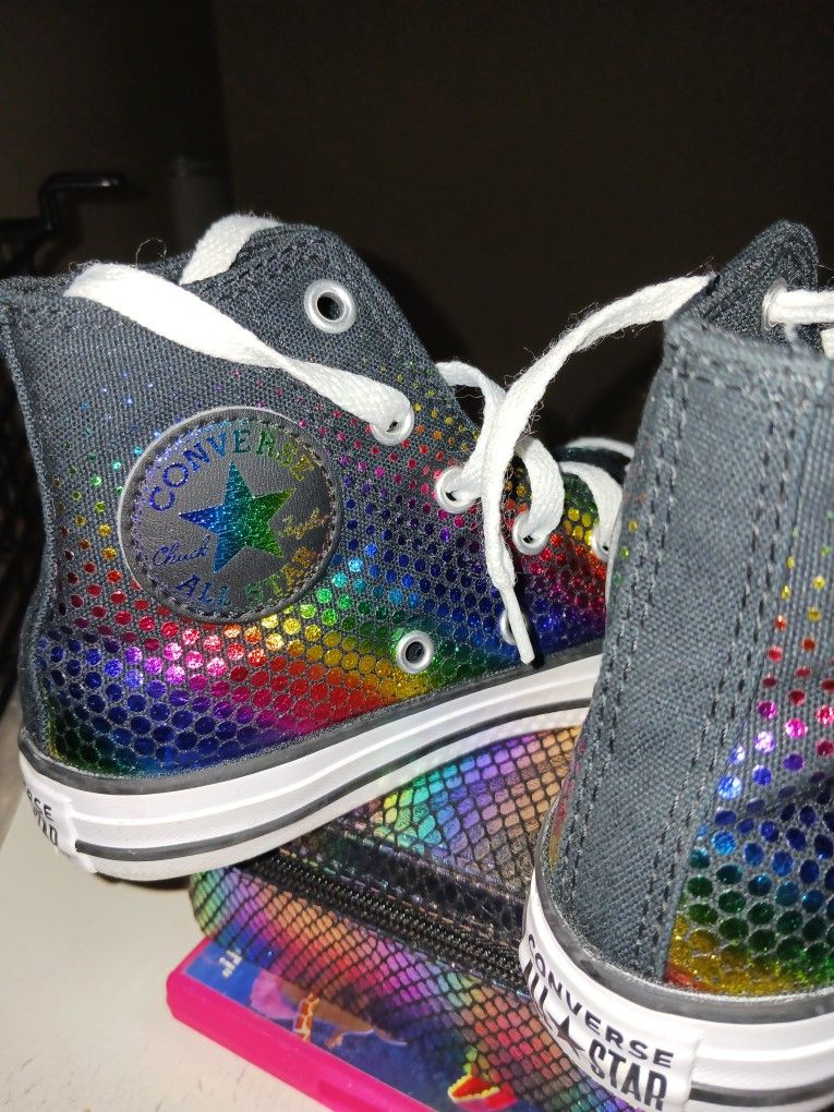 Converse All Stars Rare Metallic Rainbow Size 13 Kids