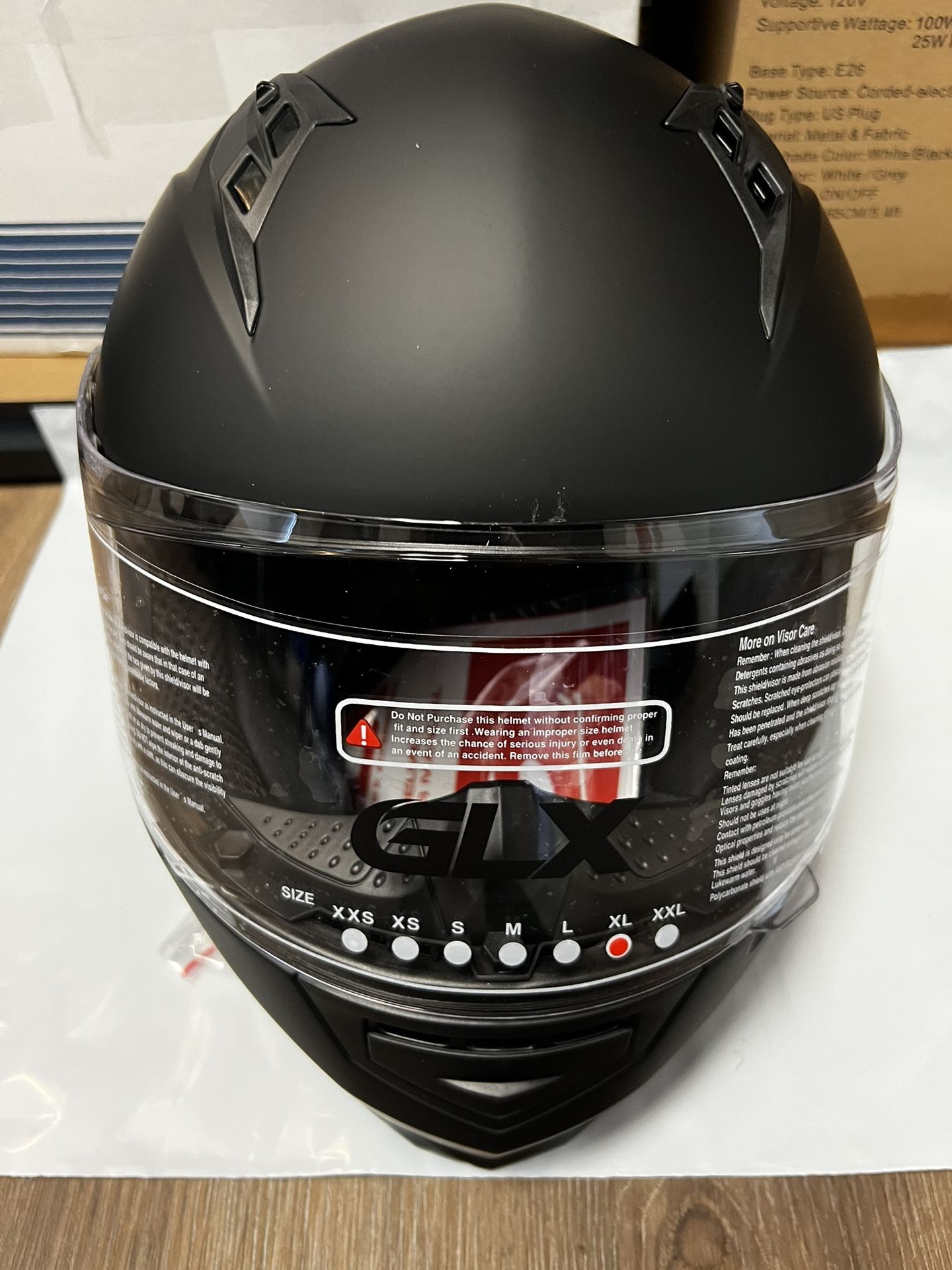 Black Helmet Size Xl New With Tinted Visor