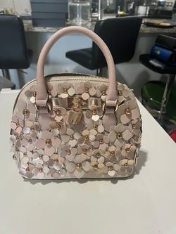 Mini Dome Handbag with Floral Appliqué
