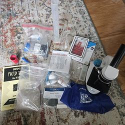 Homeschool Science Supplies Microscope, Slides, Geology Mineral Test Kit, Magnets, etc.