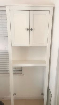 White Over-the-Toilet Storage Cabinet