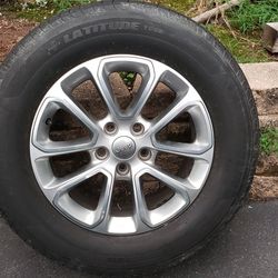 18" Jeep Grand Cherokee OEM wheels, tires, and TPMS sensors