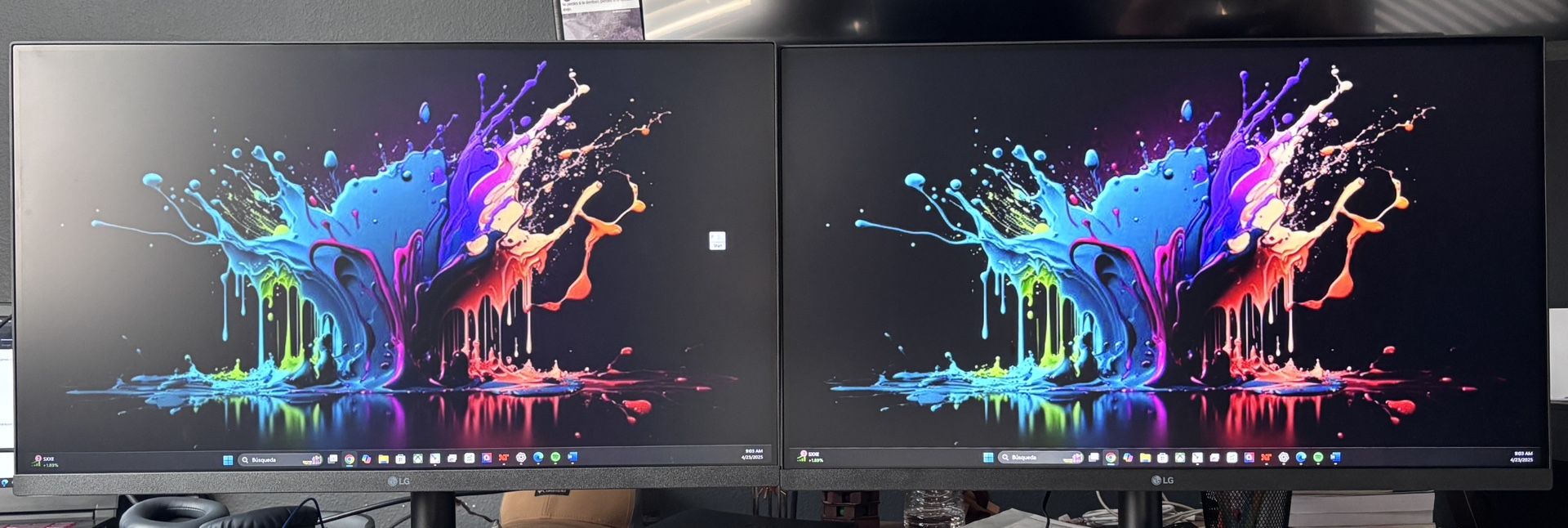 Dual Monitors LG 27" FHD IPS 3-Side Borderless with FreeSync™