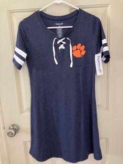 NEW Boxercraft Blue Dress w/Clemson Tigers Print
