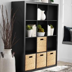 12 Cube Storage Organizer, Solid Black, New in Box