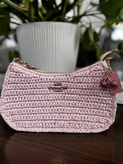 Coach Teri Shoulder Bag CBH59 Straw, Cherry Blossom