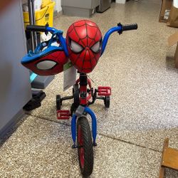 Spider Man Bicycle For Kids (including helmet and training wheels) Brand New OBO