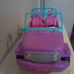 Purple Jeep & Pink Glitter Convertible Barbie Doll Cars