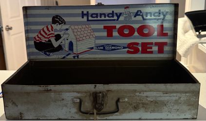 Vintage 1950's Handy Andy Blue Diamond Tool Box Only