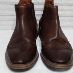 Florsheim Mens Streets Wingtip Chelsea Gore Boots, Brown, light distressed look, 7.5M, Pre-owned. Shipped with USPS Priori