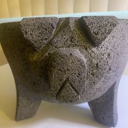 Molcajete Pitzotl 1 Gallon 4 Liters, 12 inches in Diameter made of Volcanic Stone