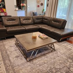 Modern Style Italian Leather Sectional 