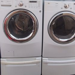 LG SET WASHER AND ELECTRIC DRYER WORKING PERFECT BIG CAPACITY 