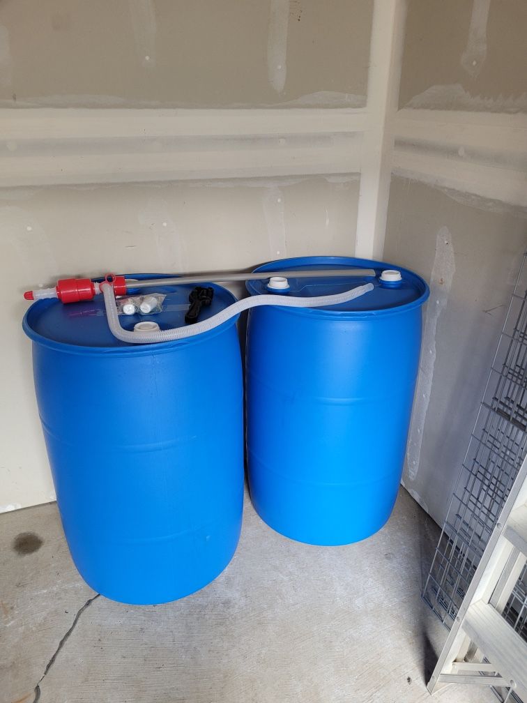 New Emergency Water Barrels 55 Gal