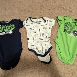 Infant Sized 3 -6 Month Official NFL Seahawks Onesies.