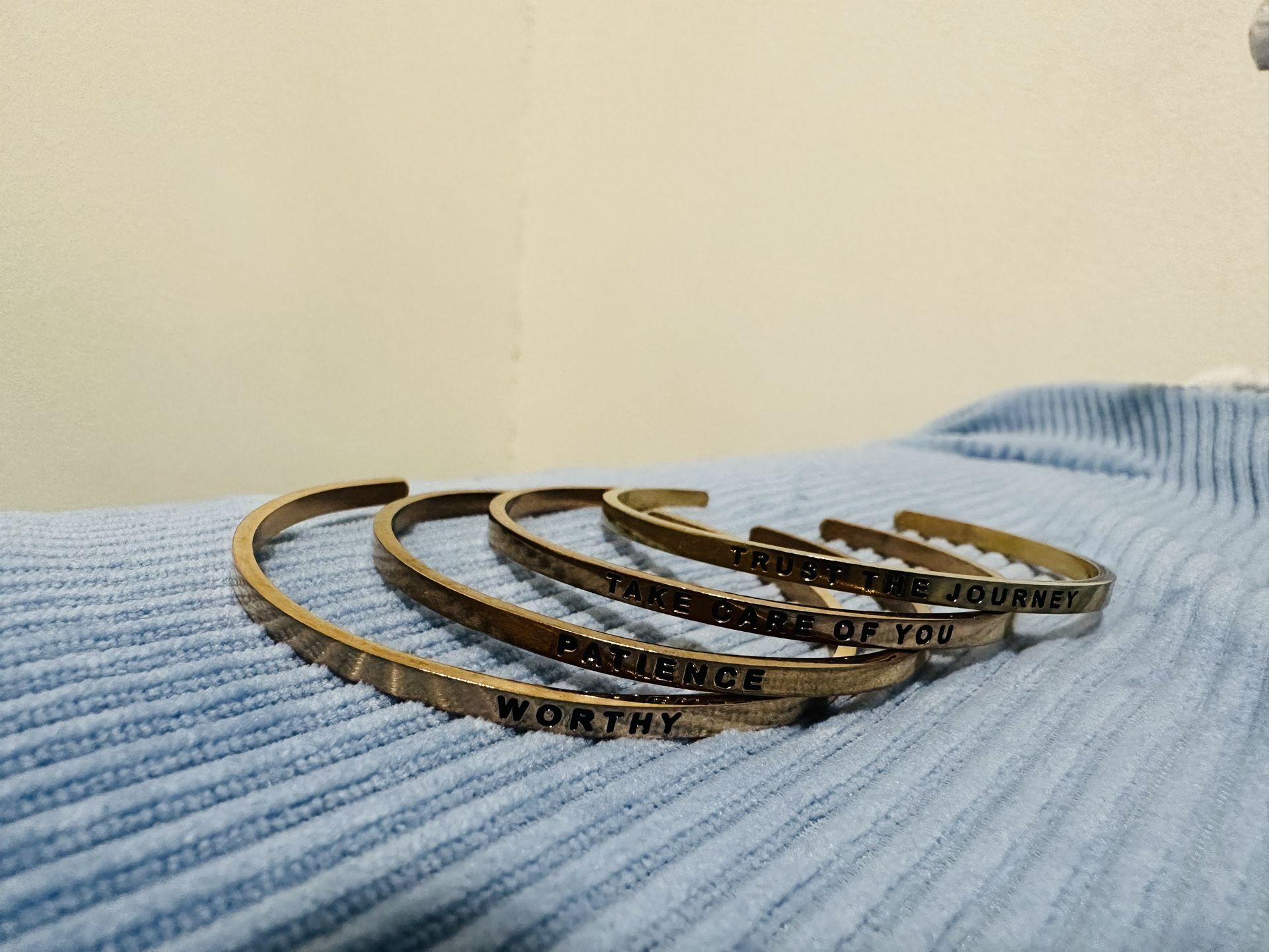 Gold mantra Bracelet Cuffs