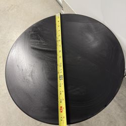 Round Sofa Side End Table,Small End Table,Laptop Table,Waterproof Coffee Table Metal Frame Nightstand for Living Room,Bedroom,Patio&Office,Black