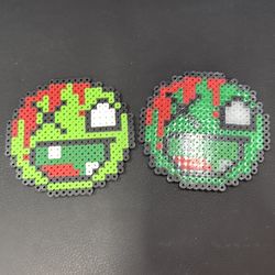 Zombie happy face perler bead
