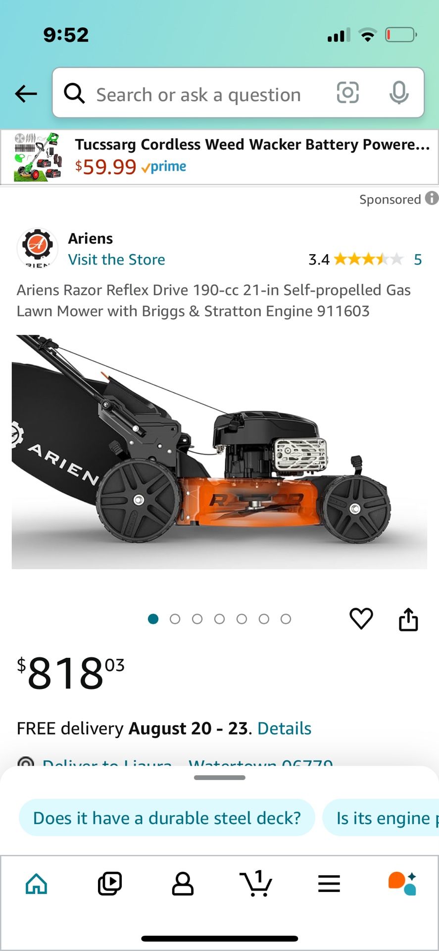 Lawn Mower With Gas