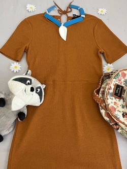 Brown Lace Up Dress 🤎