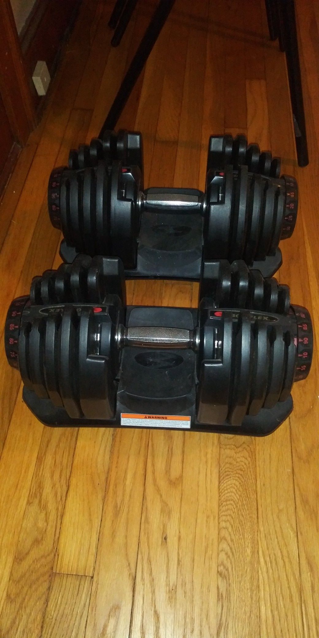 Bowflex adjustable dumbbells 10lbs.- 90lbs. Pull up station and bench