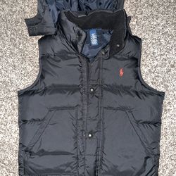 Kids Black Polo Ralph Lauren Hooded Vest