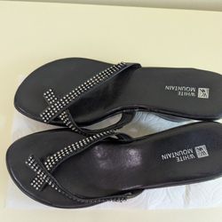 Black Rhinestone Woman's Sandals Size 8 