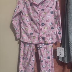 Hello Kitty 2pc Pajama Set Size 10/12 Kids New