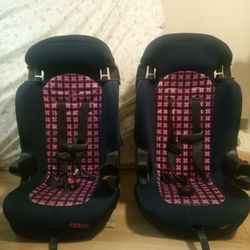 2 NAVY AND LITTLE PINK COSCO CAR SEATS 