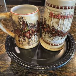 Budweiser Holiday Beer Steins CS19 & CS50