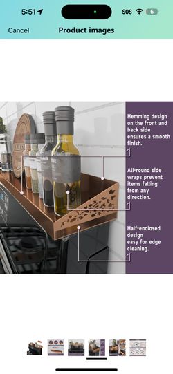 Brand New Stove Shelf (brushed Cooper)