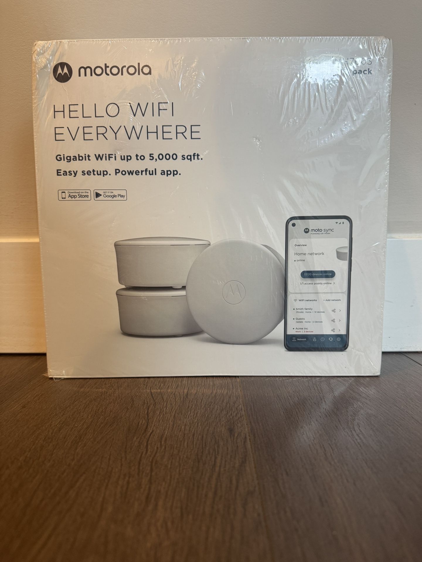 Motorola MH7603 | WiFi 6 Router + Intelligent Mesh System | 3-Pack | Easy Setup