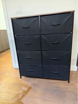 8 Drawer Fabric Dresser Storage Organizer w/ Wood Top (2 Available) - $35 each