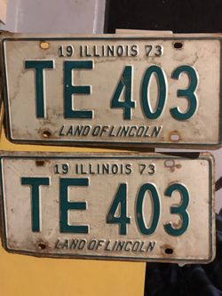 Illinois 1973 plates