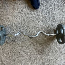 Curl Bar And 50lbs