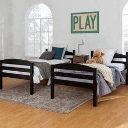 New Solid Wood BlackTransitional Bunk Beds