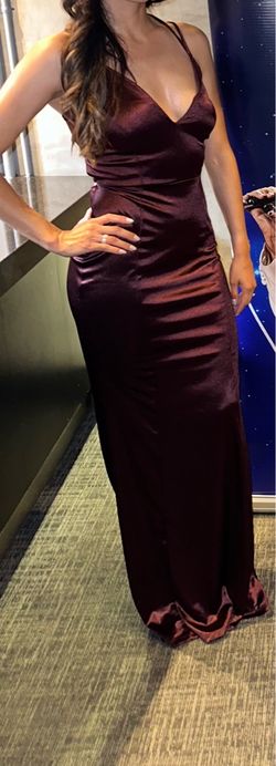 Burgundy Satin Maxi Formal Dress