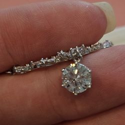 1 Carat Lab Simulated Diamond Solid 925 With 18k Real White Gold Wedding Gift 